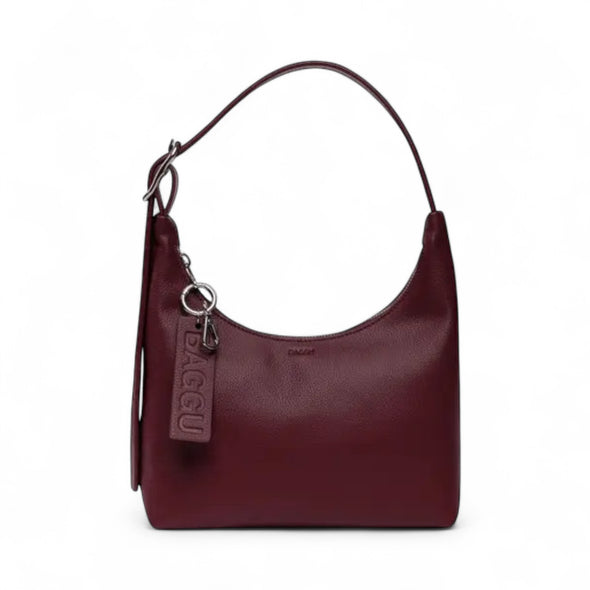 Mini Recycled Leather Shoulder Bag: Mahogany