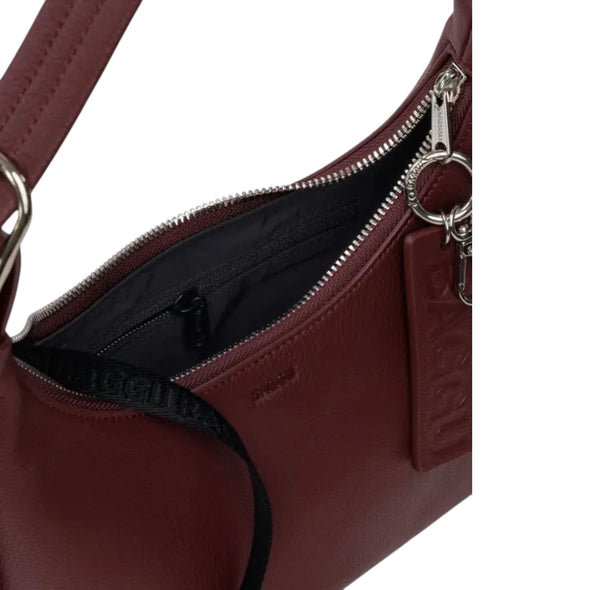 Mini Recycled Leather Shoulder Bag: Mahogany