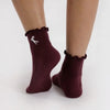 Lettuce Edge Socks Set of 2: Mahogany & Navy Icons