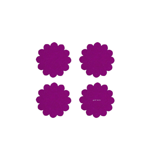 Felt Crest Coasters: Fuchsia
