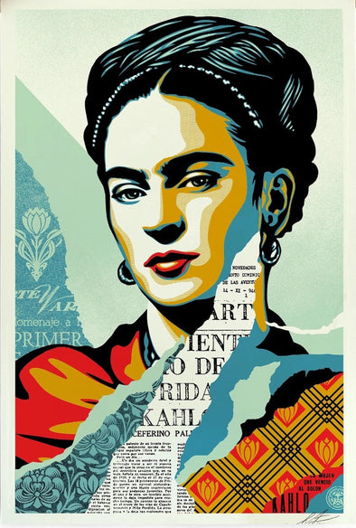 Shepard Fairey Offset Lithograph: The Woman Who Defeated Pain (Frida Kahlo)