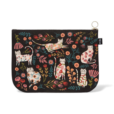 Large Zip Pouch: Catbloom