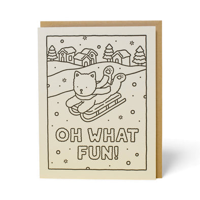 Coloring Card: Oh What Fun Sled