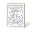 Coloring Card: Birthday Wish