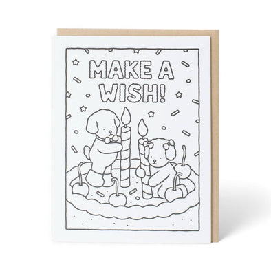 Coloring Card: Birthday Wish