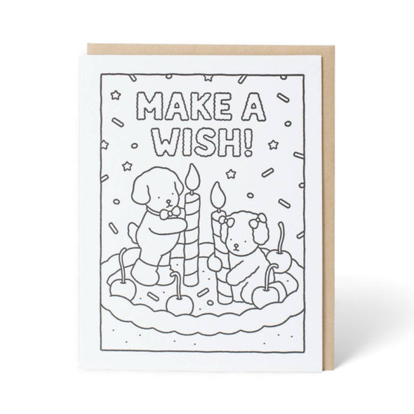 Coloring Card: Birthday Wish