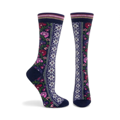 Socks: Floral Ribbons Violet