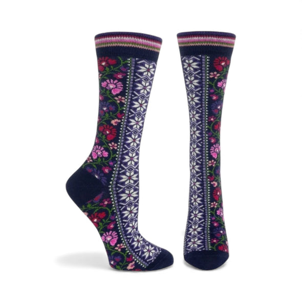 Socks: Floral Ribbons Violet