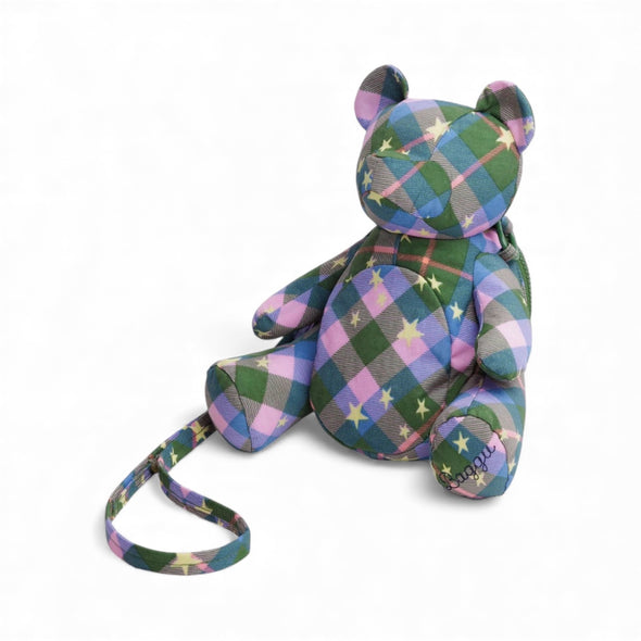 Bear Bag: Green Star Plaid