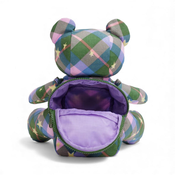 Bear Bag: Green Star Plaid