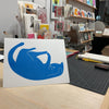 Cat Print-Blue Reclining