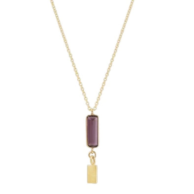 Necklace: Rectangle Amethyst with Tab