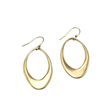 Earrings: Large Open Oval Gold