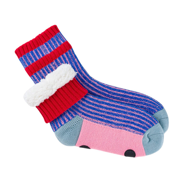 Gym House Socks: Pink/Cobalt S/M