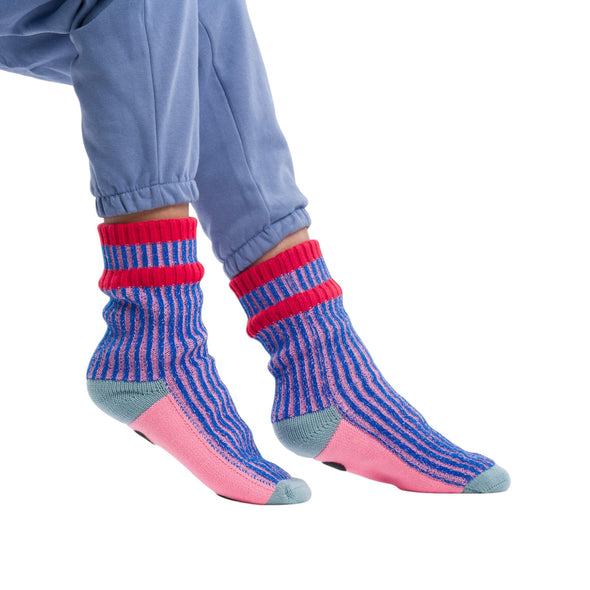 Gym House Socks: Pink/Cobalt S/M