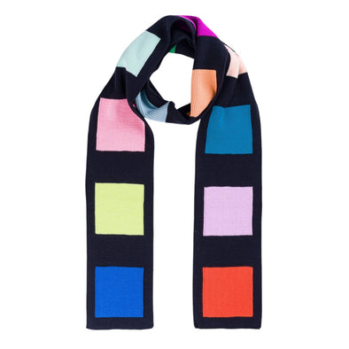 Swatch Stripe Skinny Scarf: Black