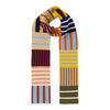 Patchwork Stripe Skinny Scarf: Desert