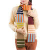 Patchwork Stripe Skinny Scarf: Desert