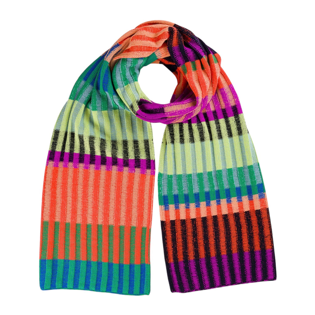 Mosaic Stripe Scarf: Lime/Cobalt – ICA Retail Store