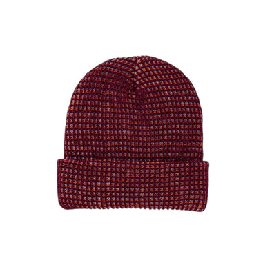 Grid Knit Hat: Wine Red