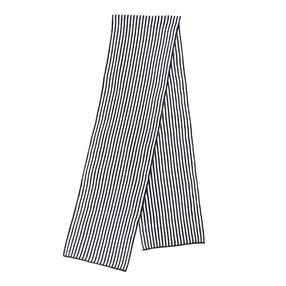 Pinstripe Big Scarf: Black/White