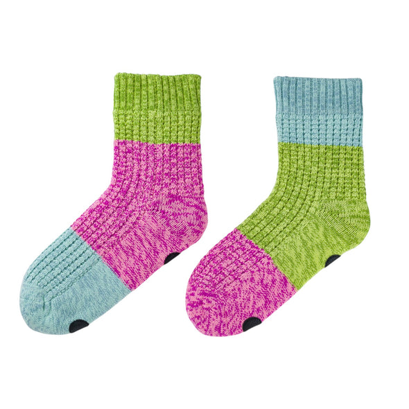 Trio Waffle House Socks: Pink/Lime S/M