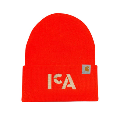 Carhartt ICA Logo Beanie: Orange