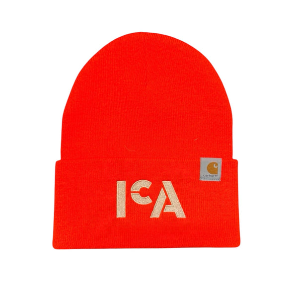 Carhartt ICA Logo Beanie: Orange