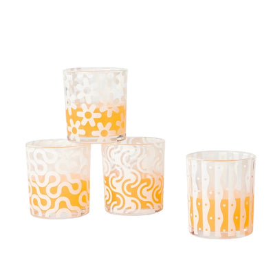 Dusen Dusen Pattern Glasses: White
