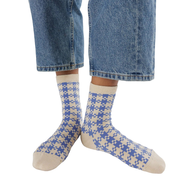 Socks: Blue Pixel