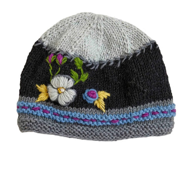 Hand-Knit Beanie: Charcoal