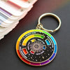 Color Wheel Enamel Keychain: BLACK/GOLD