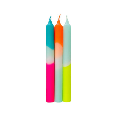 Dip Dye Neon Candle: Rainbow Kisses