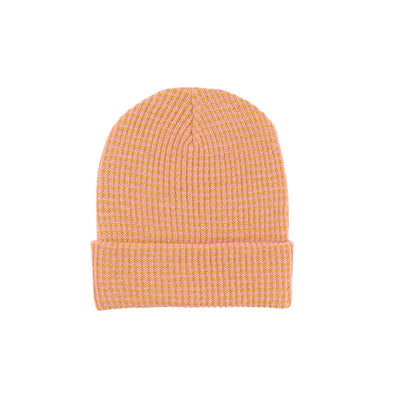 Grid Knit Hat: Coral