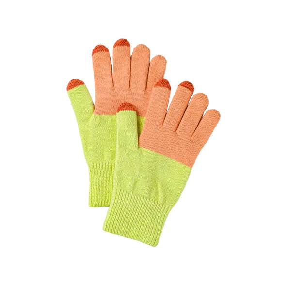 Tech Gloves: Teal/Peach
