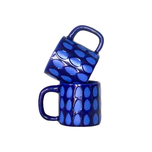 Monochrome Mug: Blue Raindrop