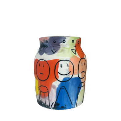 Medium Vase: Friend Faces II