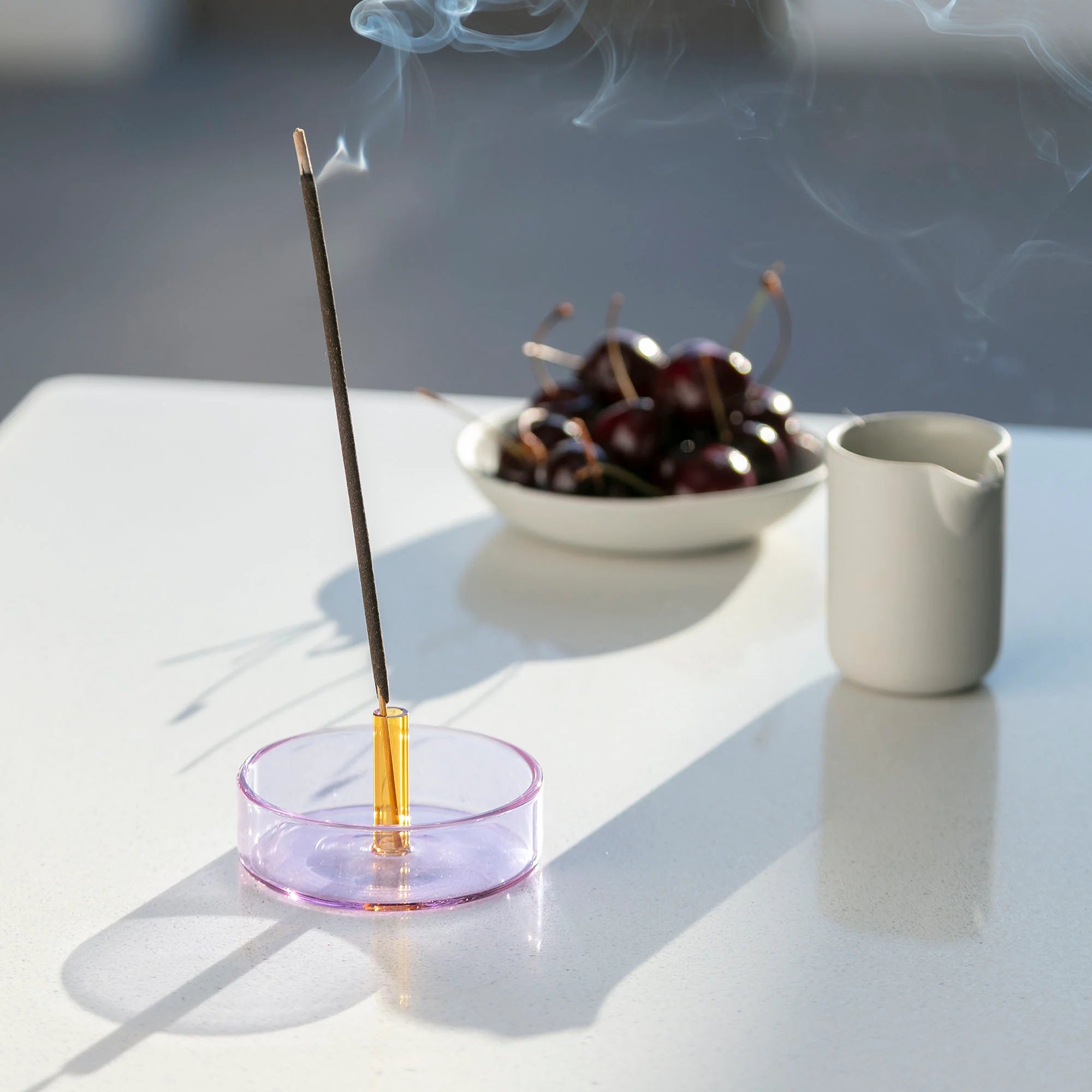 Glass Incense Holder: Lilac/Peach – ICA Retail Store Glass Incense Holder: Lilac/Peach – ICA Retail Store