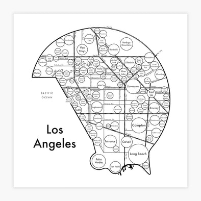 Letterpress Print: Los Angeles 8" x 8"