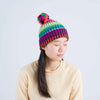 Pom Beanie: Lime/Cobalt