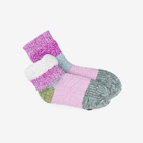Color Band House Socks: Magenta Stone Blue