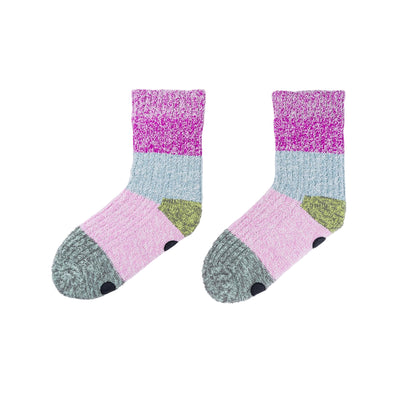 Color Band House Socks: Magenta Stone Blue