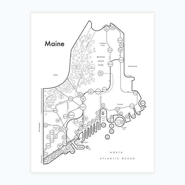 Letterpress Print: Maine 8" x 11"