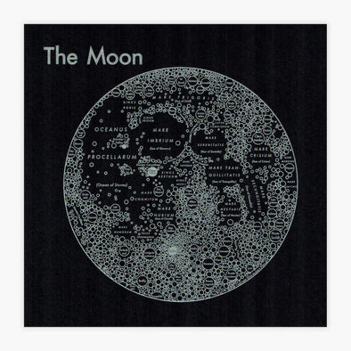 Letterpress Print: Moon Silver 8" x 8"