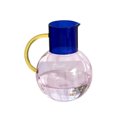 Large Pablo Glass Jug: Pink/Cobalt