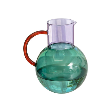 Large Pablo Glass Jug: Teal/Purple/Amber