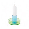 Glass Candle Holder: Green/Blue