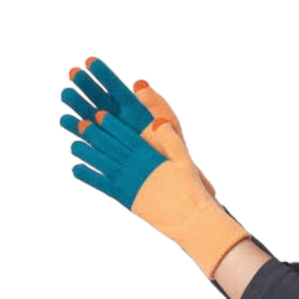 Tech Gloves: Teal/Peach