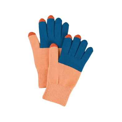 Tech Gloves: Teal/Peach