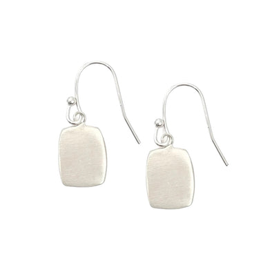 Earrings: Flat Rectangle Silver